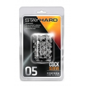 Прозрачная насадка с капельками STAY HARD COCK SLEEVE 05 CLEAR - Blush Novelties - в Вологде купить с доставкой