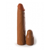 Коричневая насадка на член 2  Silicone X-tension - 20,3 см. - Pipedream - в Вологде купить с доставкой