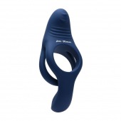 Синее эрекционное виброкольцо с двойным подхватом мошонки Ring Around The Rosy - Zero Tolerance - в Вологде купить с доставкой