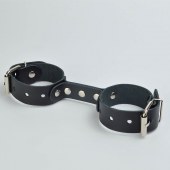 Черные кожаные наручники-фиксатор - Sitabella - купить с доставкой в Вологде