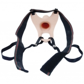 Телесный полый страпон на ремешках - 16,5 см. - Boys of Toys - купить с доставкой в Вологде