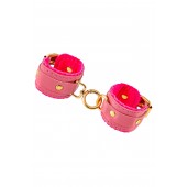 Розовые двуслойные кожаные оковы - Pecado - купить с доставкой в Вологде