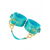 Голубые однослойные кожаные оковы - Pecado - купить с доставкой в Вологде