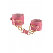 Розовые однослойные кожаные наручники - Pecado - купить с доставкой в Вологде