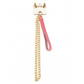 Розовый кожаный поводок с карабином для ошейника - 80 см. - Pecado - купить с доставкой в Вологде