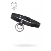 Черный чокер-ошейник с кольцом в кольце - Pecado - купить с доставкой в Вологде