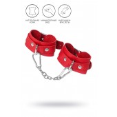 Красные кожаные наручники-браслеты со скруглёнными углами - Pecado - купить с доставкой в Вологде