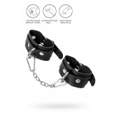 Черные кожаные наручники-браслеты со скруглёнными углами - Pecado - купить с доставкой в Вологде