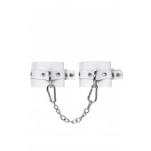 Белые мягкие кожаные оковы с люверсами - Pecado - купить с доставкой в Вологде