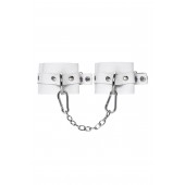 Белые мягкие кожаные наручники с люверсами - Pecado - купить с доставкой в Вологде