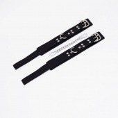 Черные кожаные оковы с регулируемыми ремешками - Crazy Handmade - купить с доставкой в Вологде