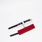 Бело-красные кожаные наручники - Crazy Handmade - купить с доставкой в Вологде