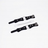 Черные кожаные наручники с кольцом - Crazy Handmade - купить с доставкой в Вологде