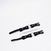 Черные кожаные оковы с кольцом - Crazy Handmade - купить с доставкой в Вологде