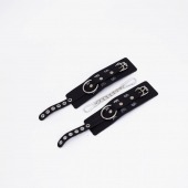 Черные кожаные наручники Sex - Crazy Handmade - купить с доставкой в Вологде