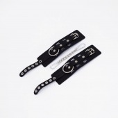 Черные кожаные наручники Sex - Crazy Handmade - купить с доставкой в Вологде
