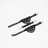 Черные оковы с золотистой фурнитурой - Crazy Handmade - купить с доставкой в Вологде