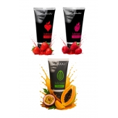 Набор из 3 съедобных лубрикантов JUJU (клубника, малина, тропические фрукты) - JuJu - купить с доставкой в Вологде