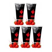 Набор из 5 съедобных лубрикантов JUJU со вкусом клубники - JuJu - купить с доставкой в Вологде