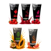 Набор из 5 съедобных лубрикантов JUJU (клубника, малина, тропические фрукты, вишня, грейпфрут) - JuJu - купить с доставкой в Вологде