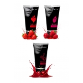 Набор из 3 съедобных лубрикантов JUJU (клубника, малина, вишня) - JuJu - купить с доставкой в Вологде