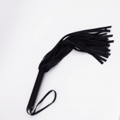 Черный кожаный флоггер - 45 см. - Crazy Handmade - купить с доставкой в Вологде