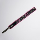 Черно-розовый ошейник с золотистой фурнитурой - Crazy Handmade - купить с доставкой в Вологде