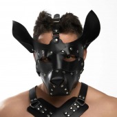 Черная кожаная маска «Собака» - Crazy Handmade - купить с доставкой в Вологде