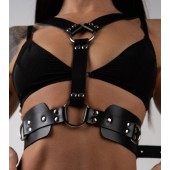 Черная кожаная двусторонняя портупея - Crazy Handmade - купить с доставкой в Вологде