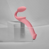 Розовый безремневой страпон Strap-on-me Semi-Realistic Bendable Strap-On size S - Strap-on-me - купить с доставкой в Вологде