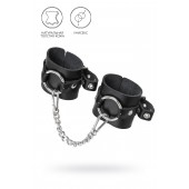 Черные наручники из толстой натуральной кожи с люверсами - Pecado - купить с доставкой в Вологде