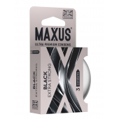 Черные утолщенные презервативы MAXUS Extra Strong с железным кейсом - 3 шт. - Maxus - купить с доставкой в Вологде
