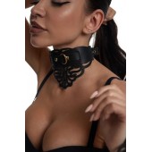 Фигурный чокер с узорами и золотистой фурнитурой - Crazy Handmade - купить с доставкой в Вологде
