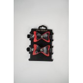 Черно-красные кожаные наручники с бантиками - Crazy Handmade - купить с доставкой в Вологде