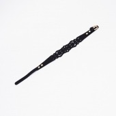 Черный ажурный чокер с золотистой фурнитурой - Crazy Handmade - купить с доставкой в Вологде