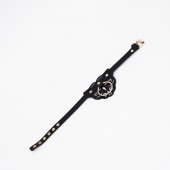 Черный чокер с клепками и золотистой фурнитурой - Crazy Handmade - купить с доставкой в Вологде