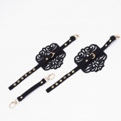 Черный фигурные оковы с золотистой фурнитурой - Crazy Handmade - купить с доставкой в Вологде