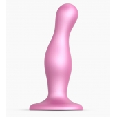 Розовая насадка Strap-On-Me Dildo Plug Curvy size M - Strap-on-me - купить с доставкой в Вологде