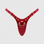 Красный пояс для фиксации насадок Strap-On-Me Leatherette Harness Fabulous - Strap-on-me - купить с доставкой в Вологде