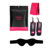 Черно-розовый эротический набор: маска, наручники и повязка - Erokay - купить с доставкой в Вологде