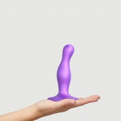 Фиолетовая насадка Strap-On-Me Dildo Plug Curvy size S - Strap-on-me - купить с доставкой в Вологде