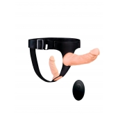 Женский страпон с 2 насадками, вибрацией и пультом ДУ - Erowoman-Eroman - купить с доставкой в Вологде