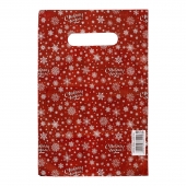 Красный подарочный новогодний пакет с вырубной ручкой (20х30 см) - Сима-Ленд - купить с доставкой в Вологде