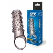Дымчатая насадка на пенис с шипами и выпуклостями - 12 см. - Sex Expert - в Вологде купить с доставкой
