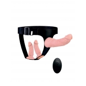 Женский страпон с 3 насадками и вибрацией - Erowoman-Eroman - купить с доставкой в Вологде