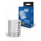 Прозрачная сквозная насадка на пенис с ребрышками - Sex Expert - в Вологде купить с доставкой