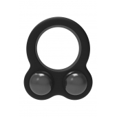 Черное эрекционное кольцо с утяжелителями Cockring Dual Weight - Dream Toys - в Вологде купить с доставкой