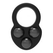 Черное эрекционное кольцо с утяжелителями - Dream Toys - в Вологде купить с доставкой