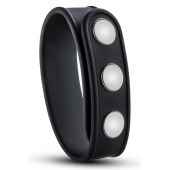 Черное эрекционное кольцо на кнопках - Blush Novelties - в Вологде купить с доставкой