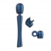 Синий вибромассажёр с насадками Man.wand Edgy - Manwan - в Вологде купить с доставкой